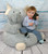20" Gray Elephant Plush Chair