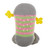 5" Gray and Pink Adorable Monsters Rattle Socks