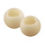 Set of 2 Ivory Round Ball Flickering LED Wax Candles with Timer 4”