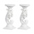 Set of 2 White Modern Chic Candle Holders 9.75"