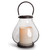10.25" Clear and Brown Glossy Finished School House LED Lantern with Handle