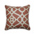 18” Orange, White and Gold Damask Patterned Square Throw Pillow
