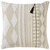 22" Beige and White Geometric Square Throw Pillow