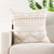 22" Beige and White Geometric Square Throw Pillow - Down Filler