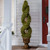 4.5' Double Spiral Cedar Artificial Topiary Tree - Unlit