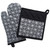 Set of 2 Black and White Triangle Design Rectangular Kitchen Sets 12"