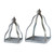 Set of 2 Metallic Silver Candle Lantern Decoration 20”