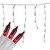 Set of 100 Red Mini Icicle Christmas Lights - 7.8ft White Wire