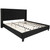 85.25" Black Rectangular Tufted Upholstered Platform Bed - King Size
