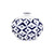 10.75" White and Blue Geometric Pattern Small Tabletop Flower Vase