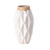 12" White Geometric Origami Ceramic Vase