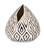 12" White and Brown Geometric Pattern Stout Vase