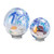 Set of 2 Blue and White Decorative Art Glass Globes 6.75"