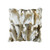 20" Natural Brown and White Rabbit Fur Design Square Throw Pillow – Polyester Filler
