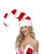 53" Red and White Striped Santa Unisex Adult Christmas Hat Costume Accessory - One Size