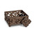 5.75" Rustic Brown Acanthus Leaf Design Square Cocktail Napkin Holder