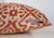 Set of 2 Red and White Geometric Square Pillow with Zipper Closure 18"