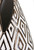 15.75" White and Brown Decorative Geometric Pattern Tall Vase with Diamond-Shaped Mouth