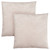 Set of 2 Beige Feathered Square Throw Pillows with Zipper Closure 18"
