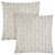 Set of 2 Gray Square Ogee Throw Pillow with Zipper Closure - 18"