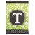 Green & Black Monogram "T" Applique Garden Flag 13" x 18"
