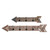 Set of 2 Rustic Brown and Black Distressed Finish Arrows with Hooks 47"