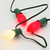25-Count Opaque Red and White Candy Cane C7 Christmas Light Set, 24ft Green Wire