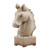 11.5" Ivory and Brown Glossy Patina Finish Horse Statue