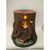 16" Brown and Green Fairy Garden Tree Stump House with Solar Light