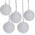 10 Battery Operated White Globe Christmas Lights with Timer - 7.5 ft White Wire