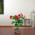 41" Red and Black Potted Tropical Artificial Anthurium Plant In a Black Pot