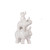 13.5" White Contemporary Style Trumpeting Elephants Accent