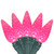 70-Count Pink LED Faceted C6 Christmas Lights - 23 ft Green Wire