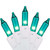 100-Count Teal Green Mini Christmas Light Set, 18ft White Wire