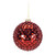 Set of 6 Red and Gold Cord Mosaic Glass Ball Ornament 4.75”