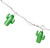 10-Count Green Cactus Summer Mini Patio Christmas Light Set, 6ft White Wire