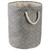 14" Black and Ivory Small Round Bin with Rope Handles