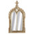 45.75" Brown Distressed Finish Double Arch Mirror with Carved Finial Top