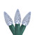 Set of 50 Faceted Polar White LED C6 Christmas Lights - Green Wire