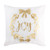 Pack of 2 White and Gold Joy Square Throw Pillow, 17.50”
