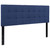 61.5" Blue and Black Contemporary Upholstered Full Panel Headboard