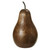 Set of 4 Brown Large Wooden Rustic Style Finished Pear Decor 6"