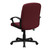 40.5" Burgundy Mid-Back Executive Swivel Office Chair with Arms