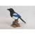10.25" Black and Blue Magpie on Stump Figurine