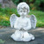 6.5" Gray Sitting Cherub Angel Decorative Outdoor Garden Statue