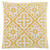 18" Yellow and White Square Geometric Throw Pillow with Zipper Closure