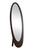 59" Brown and Clear Contemporary Wooden Framed Oval Floor Mirror
