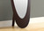 59" Brown and Clear Contemporary Wooden Framed Oval Floor Mirror