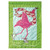 Christmas Ice skating Pink Flamingo Candy cane Scarf Garden Flag 13" x 18"