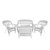 4-Piece White Steel Resin Wicker Outdoor Patio Furniture Set 51"